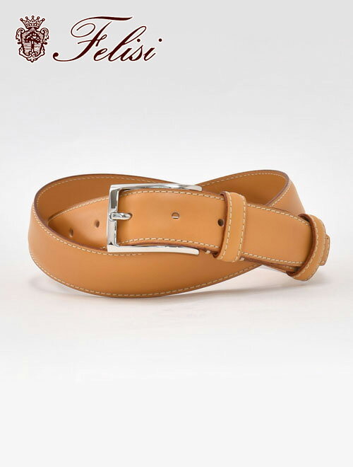 フェリージ フェリージ　　felisi レザーベルト メンズ 699/6A スクエアバックル 3cm幅 ナチュラル レディース兼用 国内正規品 オクテット