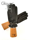 グローブス gloves レザーグローブ メンズ ラムレザー 手袋 イントレチャートデザイン カシミヤニット裏地 CA741 ダークブラウン 茶系 アジャスタ...