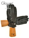 グローブス gloves レザーグローブ メンズ ラムレザー スマートフォン対応手袋 イントレチャート カシミヤニット裏地 CA741 ダークブラウン 茶色 ...