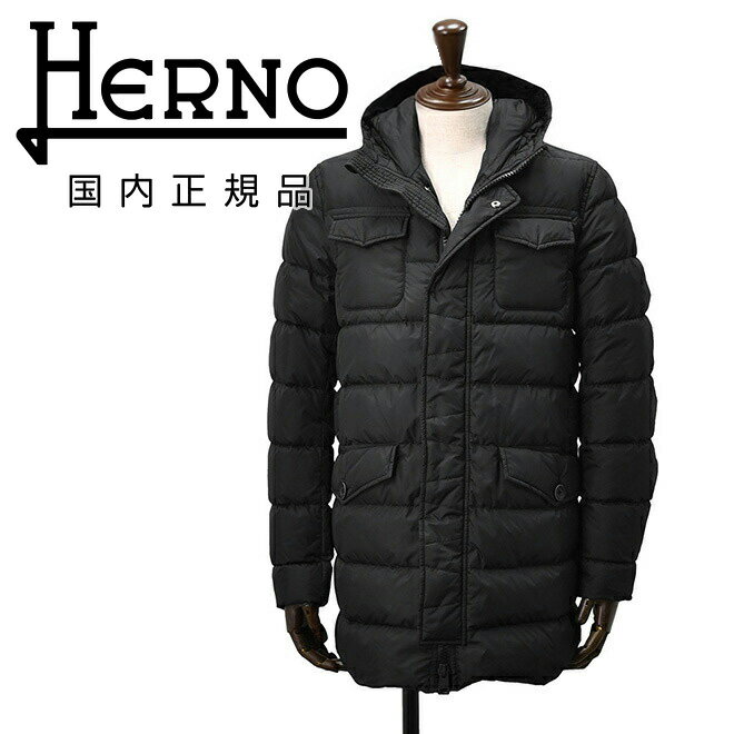樂天商城 - 【8のつく日はポイント8倍】ヘルノ ダウン メンズ HERNO 国内正規品 ダウンジャケット フーデッド pi0191u ポーラテック ダウンコート ブラック ナイロンシャーモニー アウター 撥水 オクテット