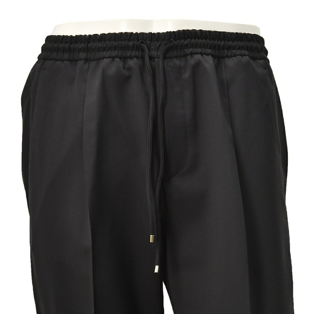 ブリリア　　BRIGLIA1949 イージースラックス メンズ ウールパンツ ウィンブルドン WIMBLEDONS Marzotto社製ウール生地 ブラック 黒 テーパードシルエット ゴムウエスト&ドローコード 国内正規品 でらでら公式 ブランド