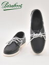 パラブーツ PARABOOT 国内正規品 BARTH バースモデル マリンなネイビー 紺色と白紐コンビ LISオイルドレザーデッキシューズ 国内正規品