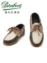 パラブーツ PARABOOT デッキシューズ メンズ BARTH バース ネイビー×クリーム×グレー MARINEソール ヌバックレザー パッチワークデザイン スリッポン 国内正規品 でらでら公式 ブランド