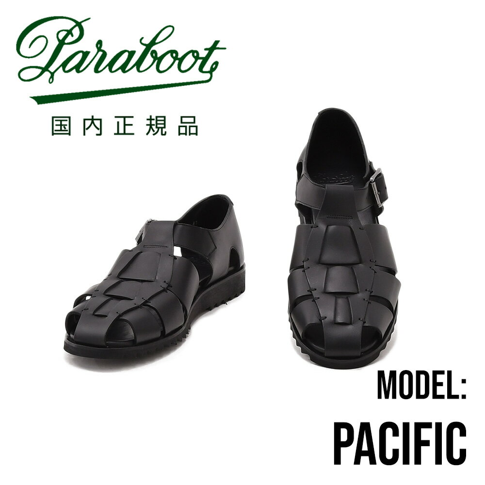 樂天商城 - 【8のつく日はポイント8倍】パラブーツ PARABOOT　国内正規品 パシフィックPACIFIC ブラックオイルドレザー グラディエーター 編み込みレザー グルカ メンズサンダル