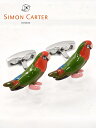 サイモンカーター SIMON CARTER メンズアクセサリー カフス カフリンクス 鳥 インコ ラブバード アニマルシリーズ スワロフスキー エナメルレッド cufflinks パーティー イギリス でらでら 公式ブランド