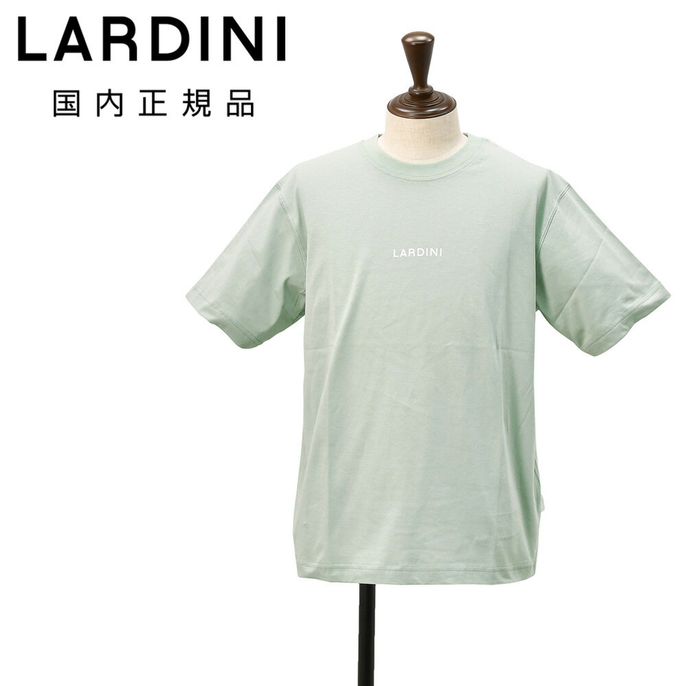 樂天商城 - ラルディーニ　　LARDINI 半袖Tシャツ メンズ クルーネックカットソー CNJLTMC70 コットンジャージー ライトオリーブ ブランドロゴ 左裾ブランドタグ リラックスシルエット 国内正規品 オクテット