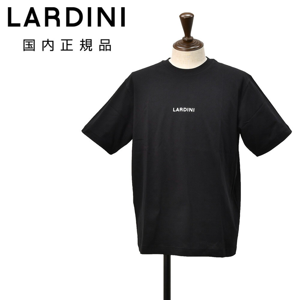 樂天商城 - 【8のつく日はポイント8倍】ラルディーニ　　LARDINI 半袖Tシャツ メンズ クルーネックカットソー CNJLTMC70 コットンジャージー ブラック 黒 ブランドロゴ 左裾ブランドタグ リラックスシルエット 国内正規品 オクテット