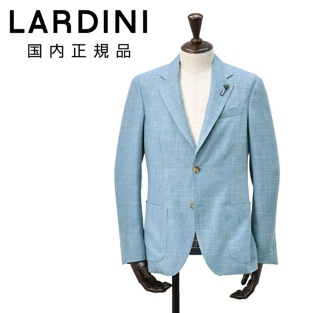 ラルディーニ　　LARDINI テーラードジャケット メンズ 2つ釦シングルフロント ROMA CNJ6202Q ブレンドウール 3者混生地 ライトブルー ライトウェイト ブート二エール付 国内正規品 オクテット