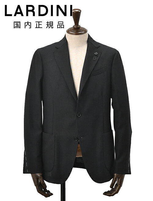 樂天商城 - 【8のつく日はポイント8倍】ラルディーニ　　LARDINI ウールホップサックジャケット メンズ 段返り3つ釦 ウール ブラック 黒 ブート二エール付 アンフィニッシュ袖 ボタン付け代金込み 国内正規品 でらでら公式 ブランド
