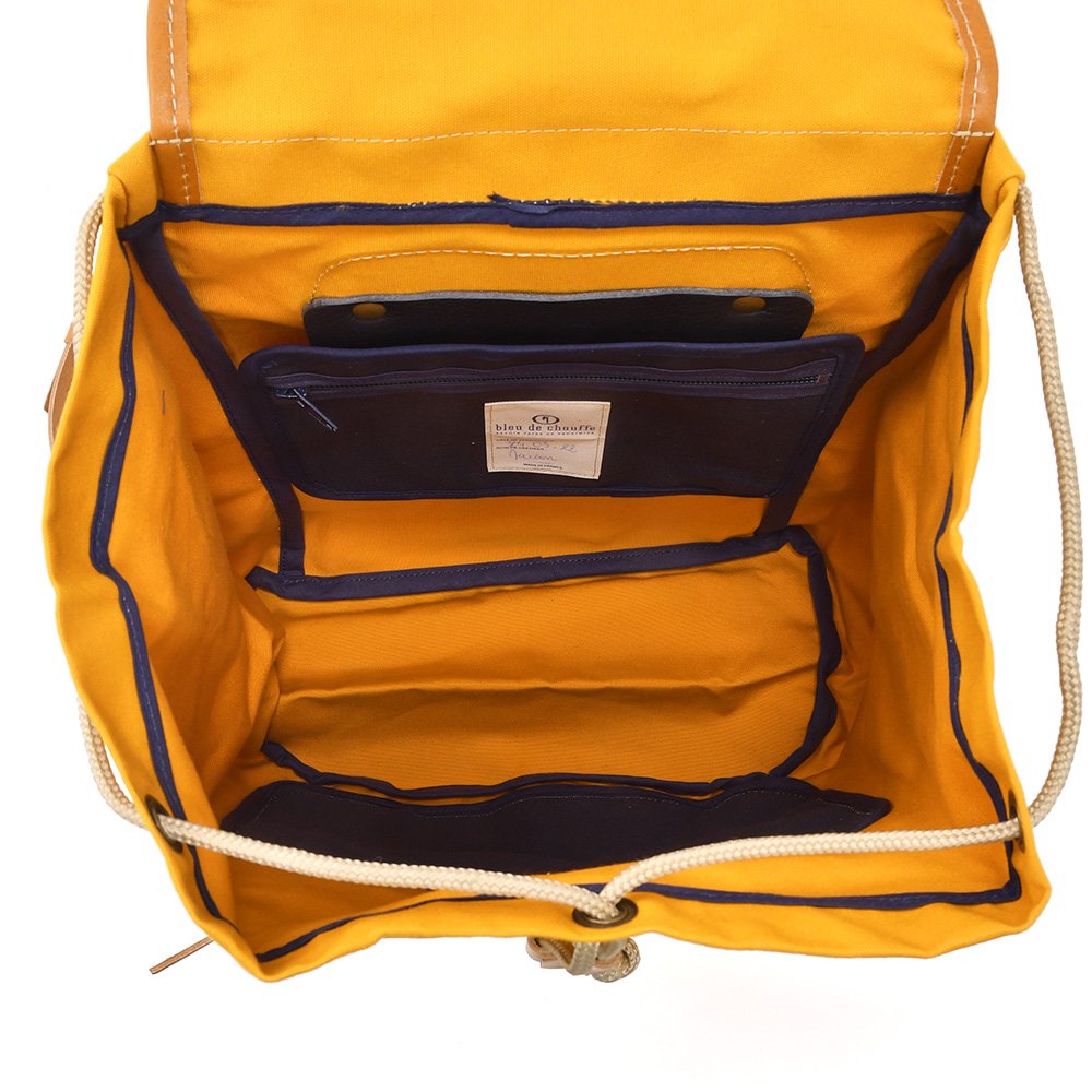 ブルー ドゥ シャフ　　Bleu de chauffe バックパック メンズ CAMP キャンプ オーガニックコットン キャンバスリュック イエロー 耐水性 フランス製 国内正規品 でらでら 公式ブランド