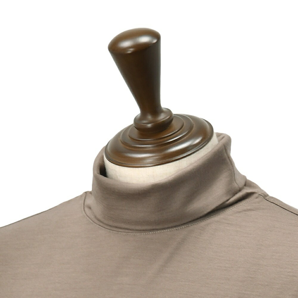 ノミアモ　　nomiamo タートルネックTシャツ メンズ ロングスリーブ 長袖カットソー ウォッシャブルウール super100’s ブラウン ボックスカット レギュラーフィット ナチュラルストレッチ 国内正規品 でらでら公式 ブランド