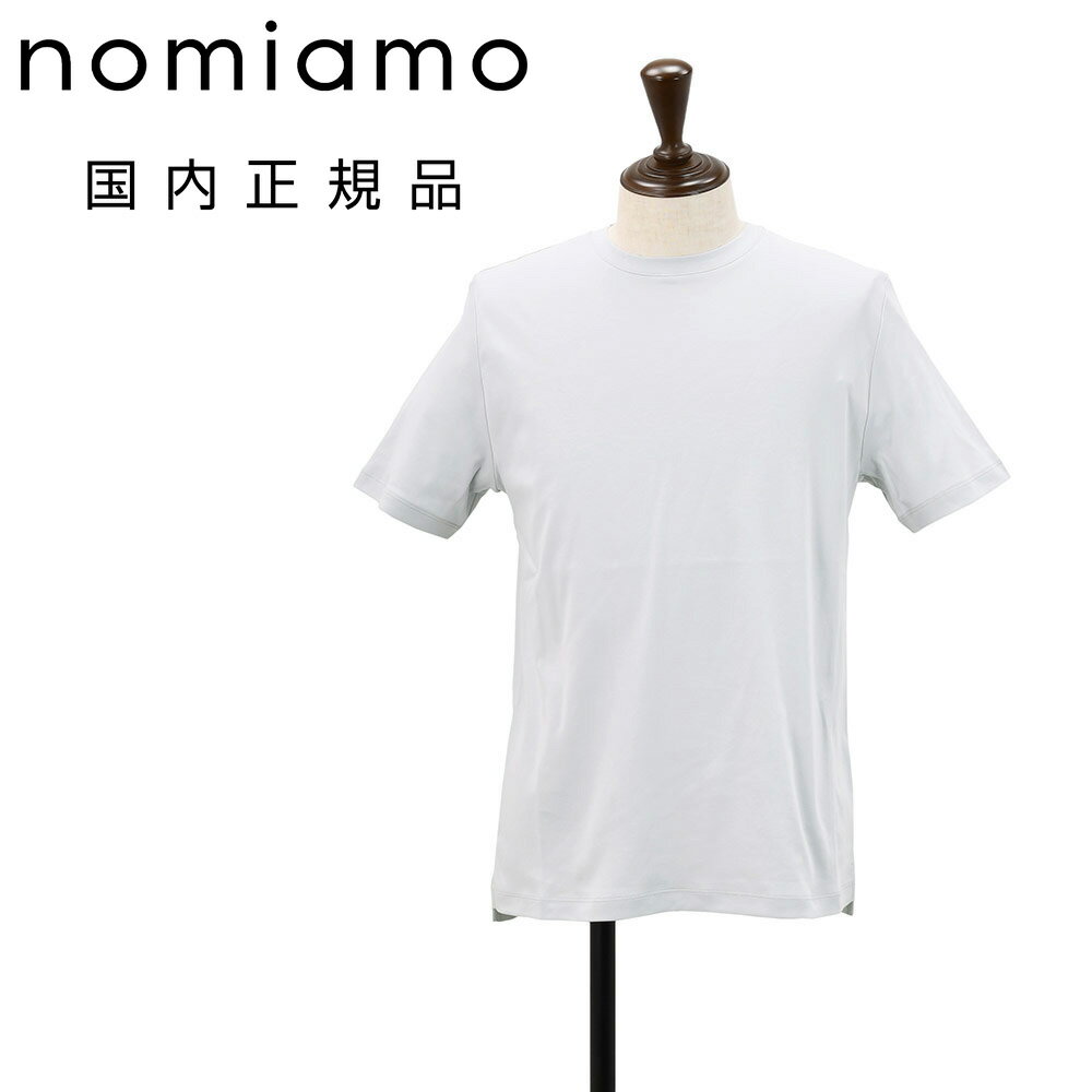 樂天商城 - 【8のつく日はポイント8倍】ノミアモ　　nomiamo 半袖Tシャツ メンズ クルーネックカットソー スーピマコットン アイスグレー 40G ハイゲージ レギュラーシルエット 薄手 裾スリット 日本製 国内正規品 でらでら公式 ブランド