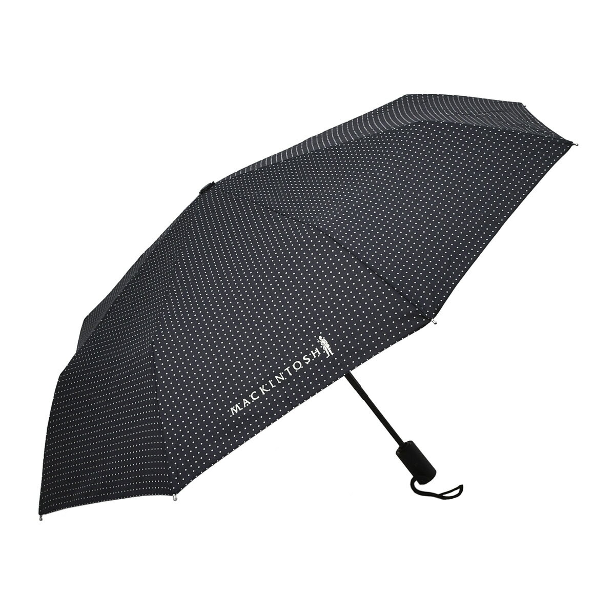 マッキントッシュ　　MACKINTOSH 折り畳み傘 メンズ 晴雨兼用 ワンプッシュ オート開閉式 ポリエステル ネイビー×オフホワイト ピンドットデザイン 国内正規品 でらでら公式 ブランド