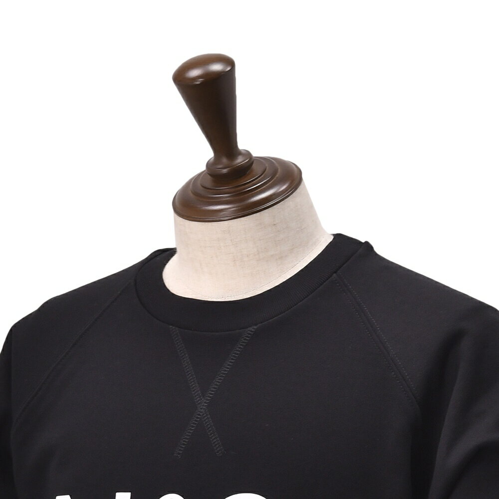 ヌメロ ヴェントゥーノ　　N°21 長袖トレーナー メンズ スウェットシャツ ブランドロゴプリント ブラック 黒 クルーネック仕様 裏パイル ラグランスリーブ リラックスフィット 国内正規品 でらでら公式 ブランド