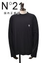 【8のつく日はポイント8倍】ヌメロ ヴェントゥーノ N°21 長袖Tシャツ メンズ クルーネックカットソー パームツリー刺繍 ブラック 黒 胸ポケット付きデザ...