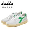 ディアドラ スニーカー メンズ ディアドラ ヘリテージ　　Diadora Heritage レザースニーカー メンズ ローカットシューズ MI BASKET ROW USED マイバスケット ホワイト×グリーン ユーズド加工 国内正規品 で らでら公式 ブランド