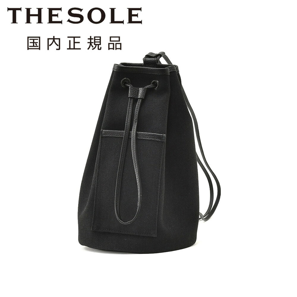 樂天商城 - ザソール　　THE SOLE 3WAYショルダーバッグ メンズ 巾着バッグ WILLIAM キャンバス×カーフレザー ブラック 黒 福島ティアモ雄介氏監修 内側人工スエード ボンサック 国内正規品 オクテット