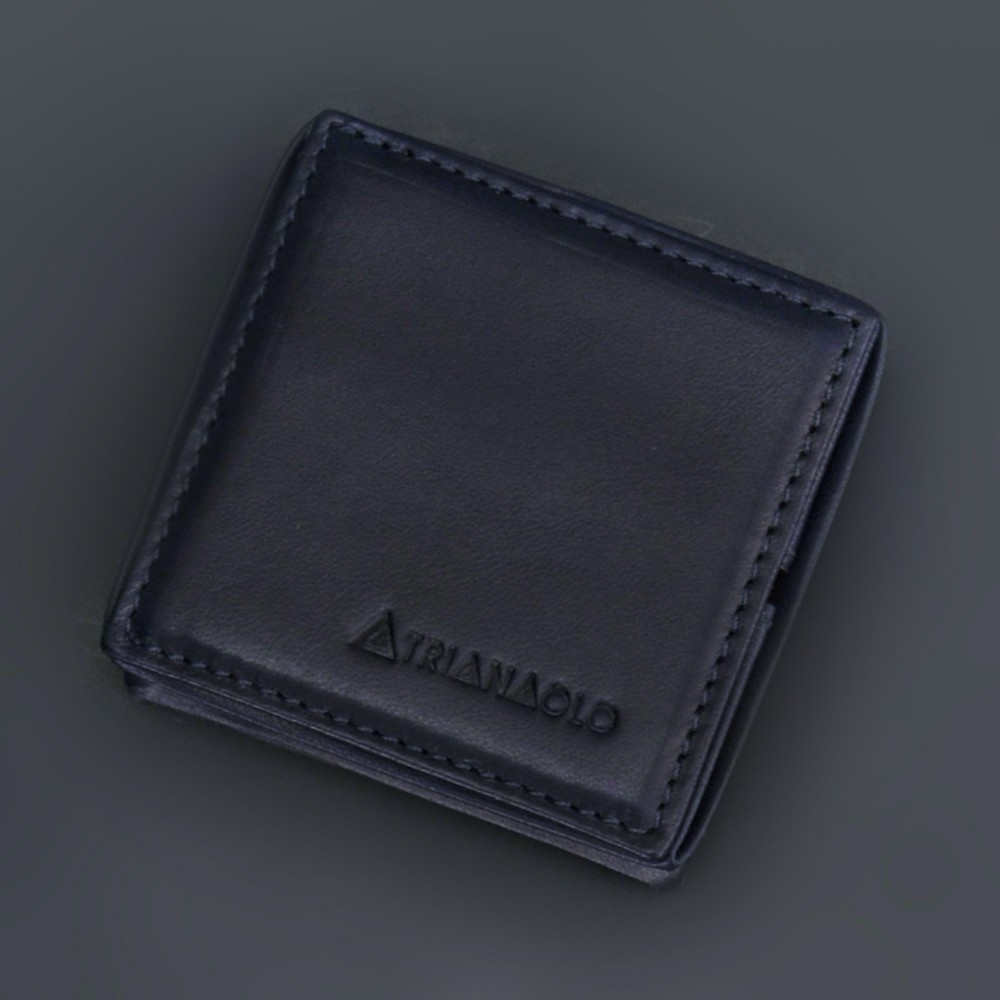 メンズセレクトshopオクテット公式のTRIANGOLO トリアンゴロ　イタリア製バケッタレザー ネイビーブルー 青 小銭入れ コインケース プレゼント ギフト｜アングル2