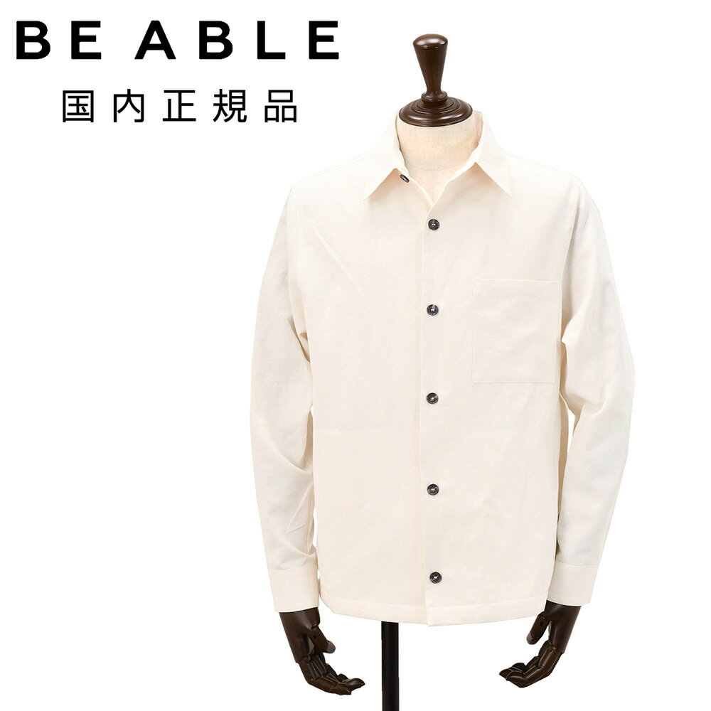 ビーエイブル　　BE ABLE シャツアウター メンズ シャツブルゾン LEROY リロイ コットンリネン アイボリー リラックスフィット 製品染め 薄手＆通気性　軽量 国内正規品 でらでら公式 ブランド（楽天・でらでら メンズセレクトショップ）