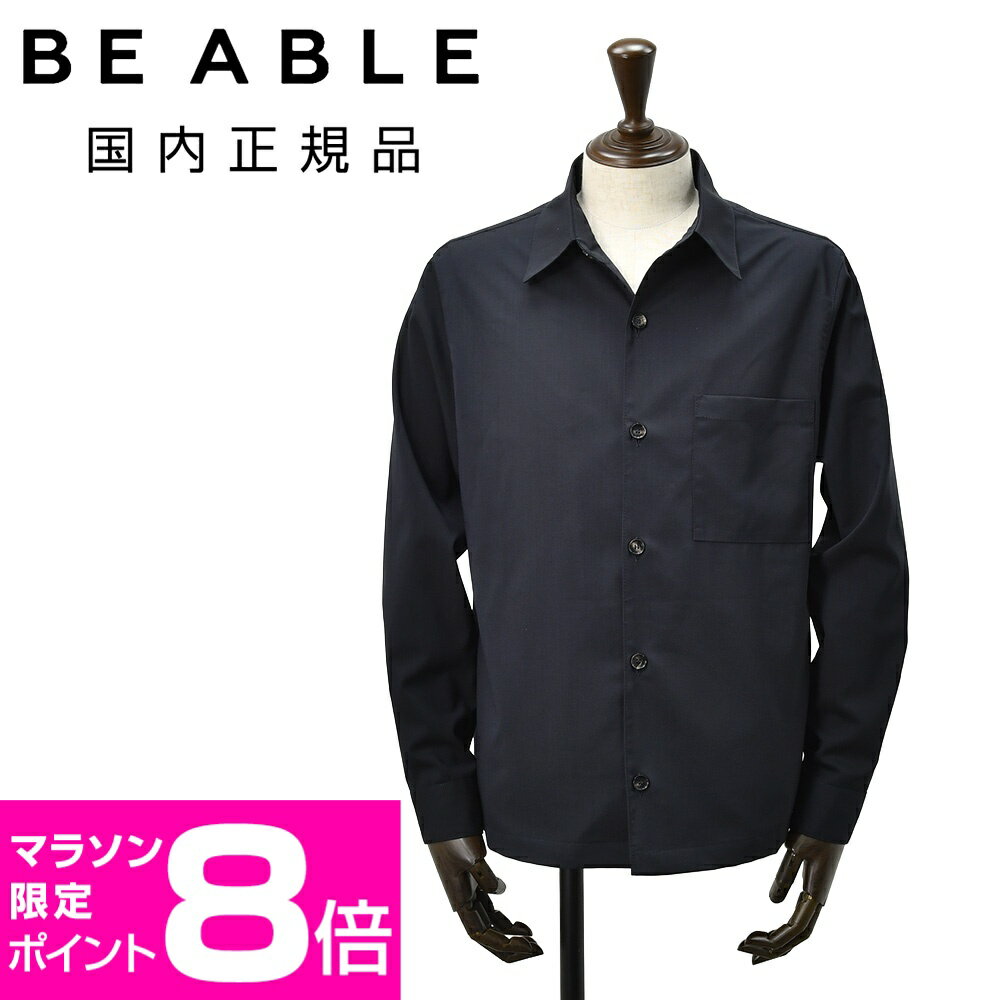 乐天商城 - 【ポイント8倍 マラソン限定】ビーエイブル　　BE ABLE シャツアウター メンズ シャツブルゾン LEROY リロイ テクノウール ダークネイビー リラックスフィット ウォッシャブル 微ストレッチ 国内正規品 でらでら公式 ブランド