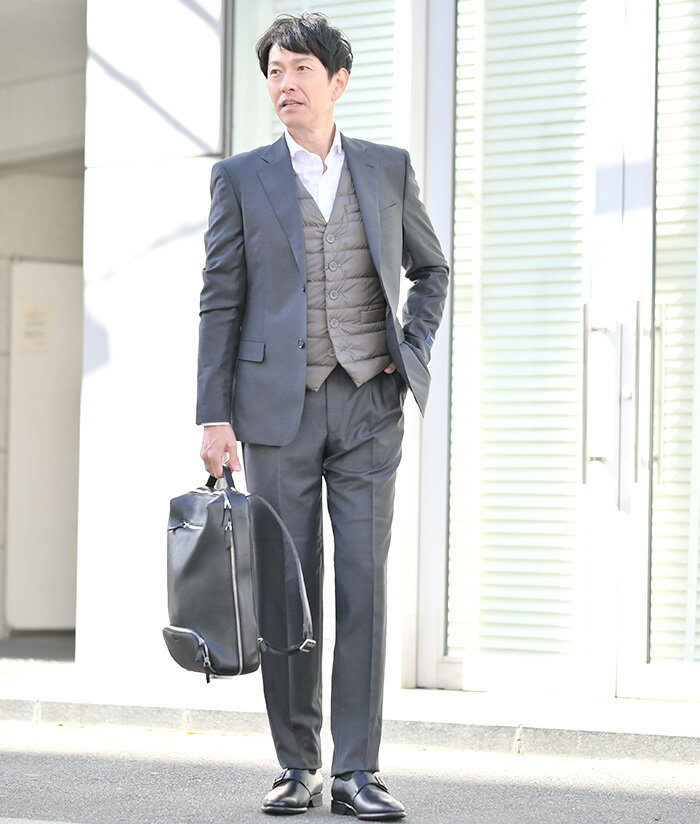 エルメネジルド ゼニア　　cloth by Ermenegildo Zegna シングルスーツ メンズ 2つ釦フロント チャコールグレー Superlativo スペルラティボ TROFEO　トロフェオ ウール ノッチドラペル 日本製