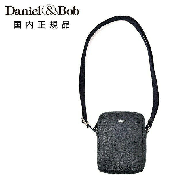 ダニエル&ボブ　　Daniel&Bob ショルダーミニポーチ 男女兼用 コンパクトバッグ アルチェ ALCE シュリンクレザー ネイビー 紺 調節可能コード ブランドロゴデザイン シルバーパーツ 国内正規品 でらでら公式 ブランド