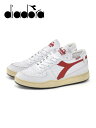 ディアドラ ヘリテージ Diadora Heritage メンズスニーカー ローカット MI BASKET ROW CUT マイバスケット バッシュ ホワイト×ガーネット フルグレインレザー イタリア ブランド インポート