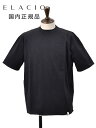 【秋先取り20】エラシオ ELACIO リバーシブルTシャツ メンズ 半袖 クルーネックカットソー コットンスムースジャージー ブラック×ホワイト 黒×白 無...