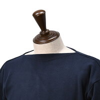 カネルKANELLバスクシャツメンズコットンニットMIDSHIPミッドシップボートネック長袖ニットソーマリンブルー無地オーガニックコットン国内正規品でらでら公式ブランド