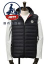 【マラソン期間 30 off】ジョット JOTT ダウンベスト メンズ PAT 軽量ナイロン フーディー ブラック パッカブル仕様 ブランドワッペン ライトダウン 収納ポーチ付き 国内正規品 でらでら 公式ブランド