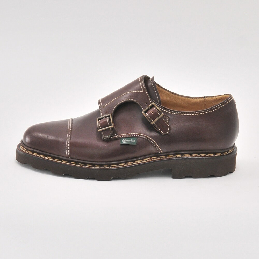 【ポイント8倍 新春初売り】パラブーツ　　PARABOOT william MARRON-CAFE ダークブラウン系 LISオイルドレザー　色ステッチ　ダブルモンクストラップシューズ メンズ靴