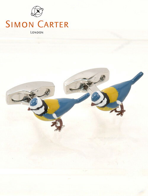 サイモン・カーター(カフス) サイモンカーター　　SIMON CARTER カフリンクス メンズ BLUETIT カフス シジュウカラモチーフ ブルー&イエロー エナメル 真鍮 アクセサリー ギフト プレゼント イギリスブランド