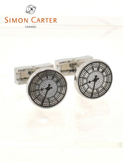 カフス　時計 サイモンカーター　　SIMON CARTER カフリンクス メンズ CLOCKFACE カフス 時計モチーフ シルバー 真鍮 アクセサリー ギフト プレゼント イギリスブランド