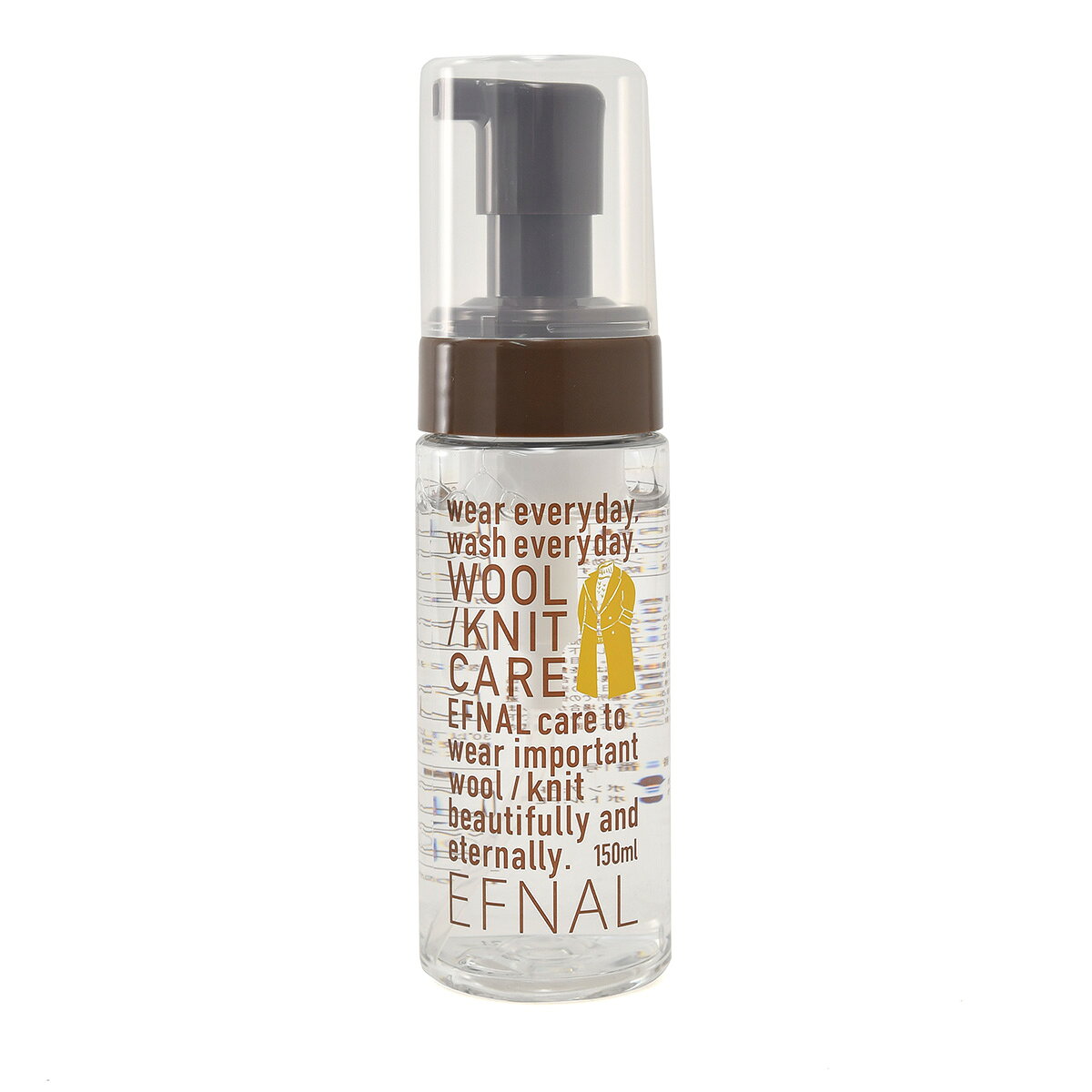 【3%offクーポン 9/30 23:59まで】EFNAL CARE　　イフナルケア ニット/ウール専用ケア用品 水無しで簡単に洗浄・消臭・除菌が出来てる泡タイプ プッシュ型クレンザー 肌にも安心な植物性セラミド使用 150ml メンテナンスアイテム プレゼント 贈り物 deradera-10050875 でらでら メンズセレクトショップ サンプル画像2
