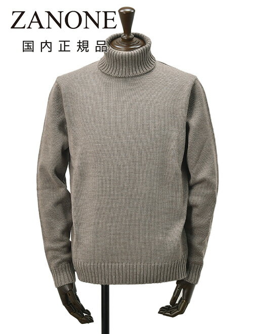 【12/4 20時発売開始20】ザノーネ ZANONE 5ゲージ タートルネック メンズ DVモデル ミドルゲージ セーター ウール100% グレージュ スリ...
