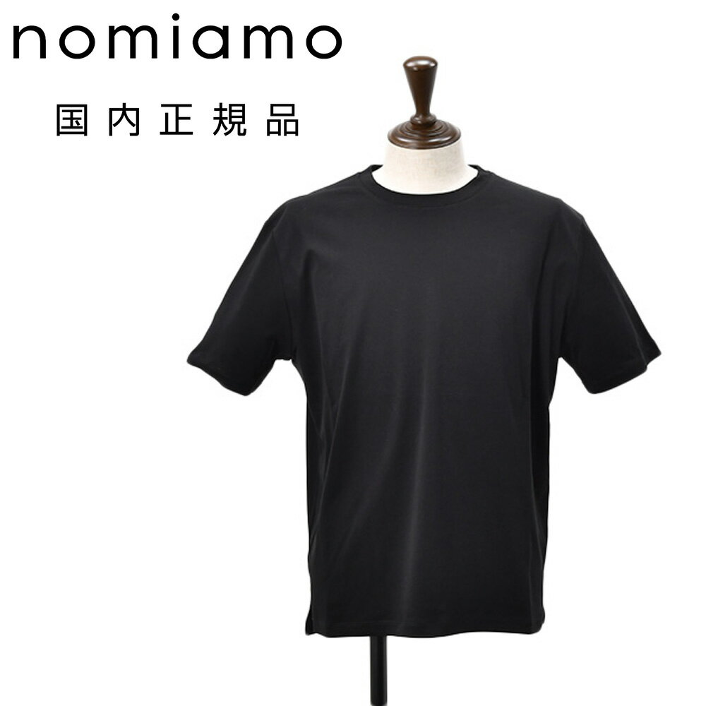 乐天商城 - ノミアモ　　nomiamo 半袖Tシャツ メンズ クルーネックカットソー スーピマコットン ブラック 黒 40G ハイゲージ レギュラーシルエット 日本製 国内正規品 でらでら公式 ブランド