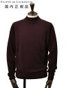 フィリッポ デ ローレンティス FILIPPO DE LAURENTIIS モックネックニット メンズ ミドルゲージ 製品染め メリノウール ボルドー ワイン 長袖 リブ仕様 スリムフィット 国内正規品 でらでら 公式ブランド