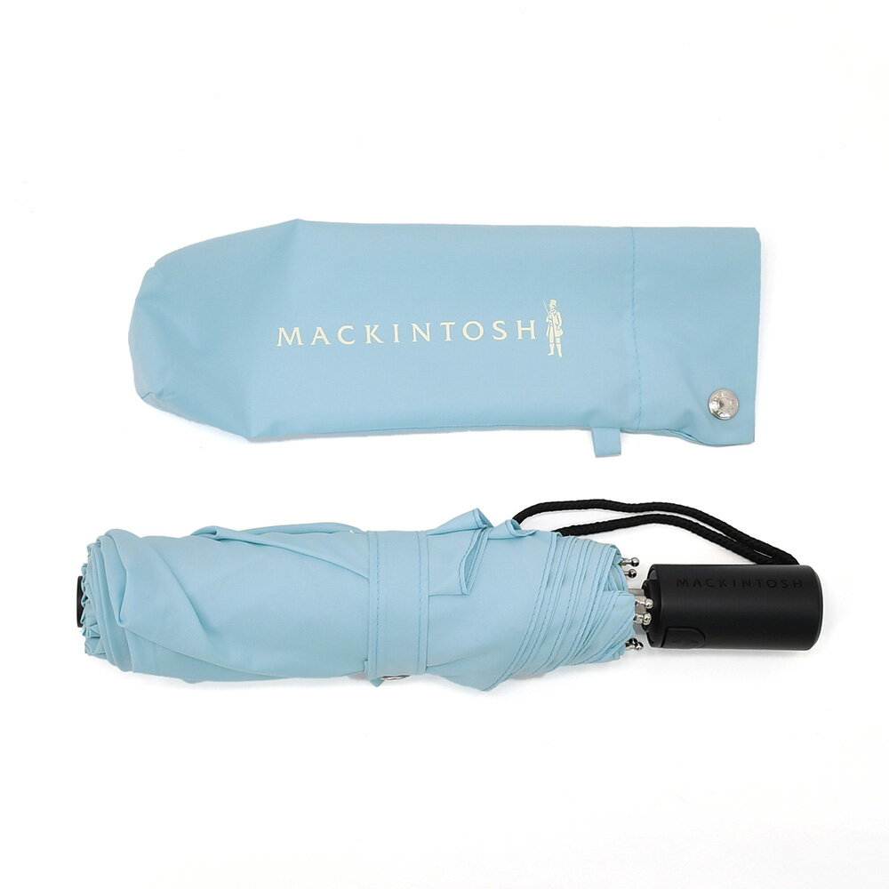 マッキントッシュ　　MACKINTOSH 折り畳み傘 メンズ ワンプッシュ オート開閉式 ポリエステル スカイブルー ブランドロゴデザイン ユニセックス 国内正規品 でらでら公式 ブランド
