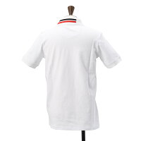 N°21ヌメロヴェントゥーノ半袖ポロシャツメンズ2つ釦ロゴ刺繍ホワイトコットン100％襟ラインデザインスポーティー国内正規品でらでら公式ブランド