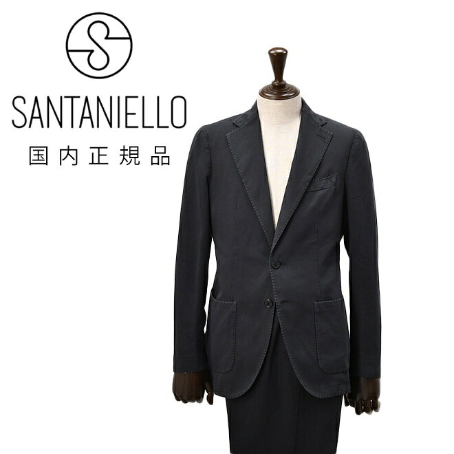 Other - 【6月4日20時発売開始40】サンタニエッロ　　SANTANIELLO シングルスーツ メンズ セットアップ コットンリネン 綿麻 ICE GAB ブラック 黒 2Bジャケット×1プリーツスラックス 製品洗い 国内正規品 でらでら 公式ブランド