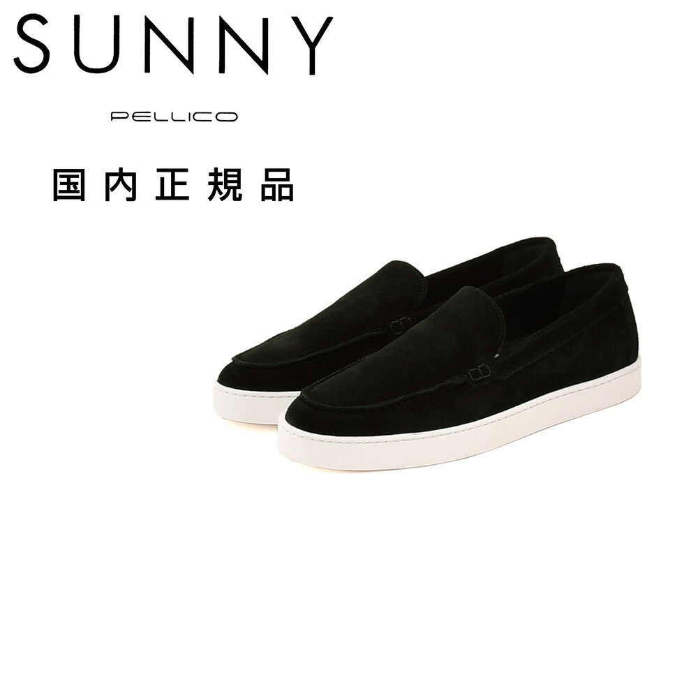【ポイント8倍 5/6 9:59まで】ペリーコ サニー　　PELLICO SUNNY スリッポン メンズ モカシン型シューズ スエードレザー ブラック 黒 BARTEX バーテックス M005 2.0cmソール 国内正規品 でらでら公式 ブランド(4.0)