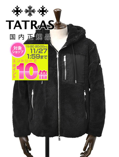 TATRAS フリースフードジャケット 黒 TATRASフード付き黒フリースジャケット size1 TATRAS ブラック