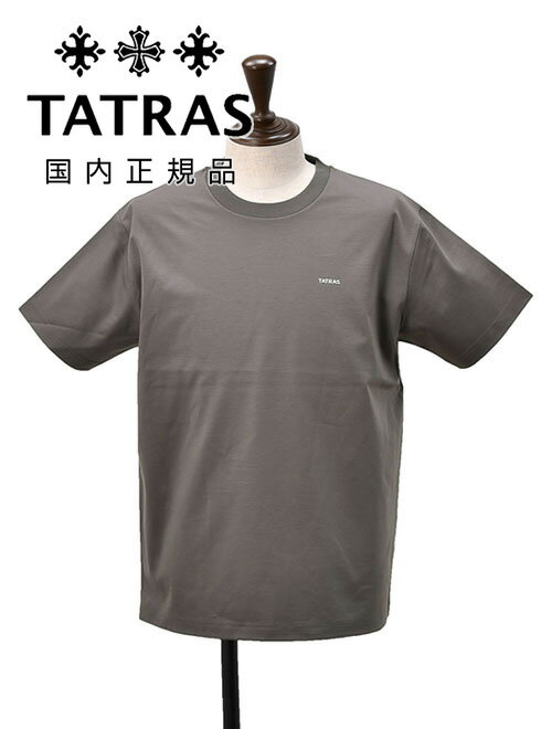 タトラス　　TATRAS 半袖Tシャツ メンズ セロ SELO クルーネックカットソー 40ゲージコットン チャコールグレー 胸・首裏エンボスロゴ リラックスフィット 国内正規品 でらでら公式 ブランド