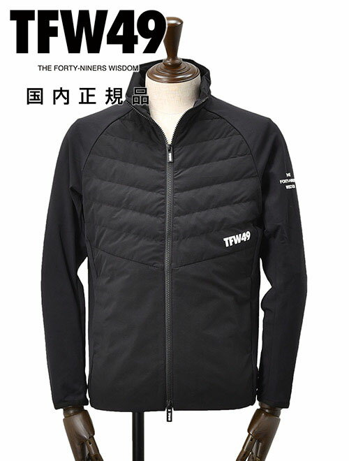 TFW49 ティーエフダブリューフォーティーナイン ライトダウンブルゾン メンズ ジップアップブルゾン トリコット素材 ブラック 黒 スタンドネック SHIELD WARMERシリーズ ゴルフ アクティブ 国内正規品 でらでら 公式ブランド