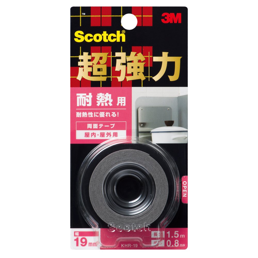 3M スコッチ 超強力両面テープ 耐熱用 19mm×1.5m KHR-19　j5