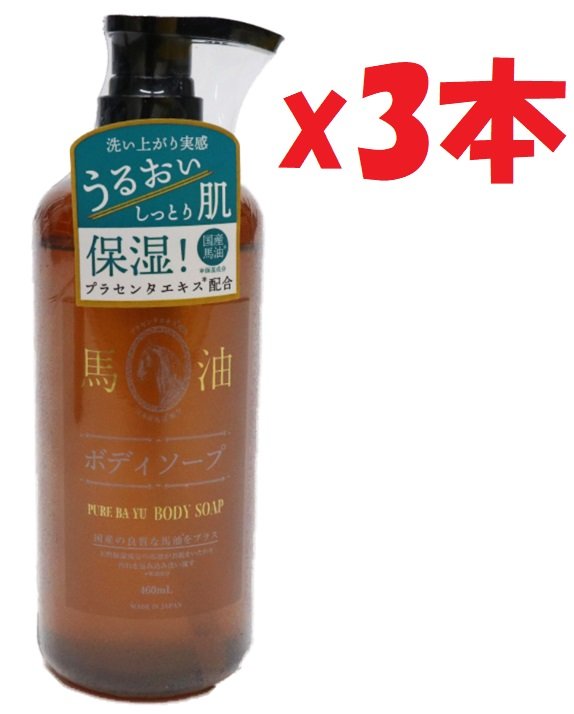 3本セット HIRO ヒロ 馬油ボディーソープ 460ml IT-2212-03 2F-X