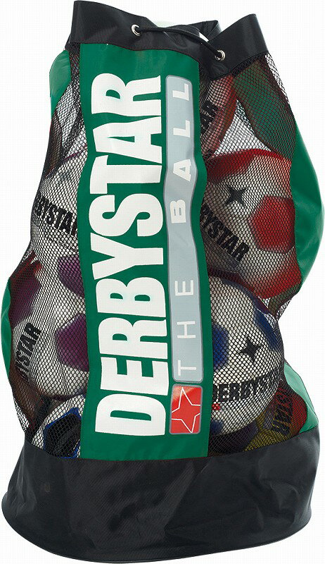 【公式】ダービースター ボールバッグ DERBYSTAR Ballsack 10球入 緑 43 x 75 cm サッカーボール サッカー ボール ボール入れ