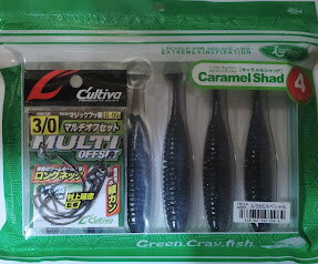 樂天商城 - 4インチ　ムラカミスペシャル　キャラメルシャッド　イッセイ　一誠＃3/0　マルチオフセットフック　カルティバ　オーナ－
