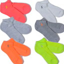 【★100円クーポン！無くなり次第終了！】ポロ ラルフローレン polo ralph lauren sox レディース　ソックス 靴下 6足セット CUSHION SOLE MESH TOP PED 6PK　くるぶし丈 727000PK2