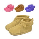 【●ポイント最大6倍付与！】【10/1限定！ポイント最大6倍！当店限定！】ミネトンカ MINNETONKA キッズ ベルクロ バックフラップ ブーツ VELCRO BACK FLAP BOOTIE ベビー キッズ 本革 レザー スエード シューズ プレゼント ギフト おしゃれ お洒落 かわいい